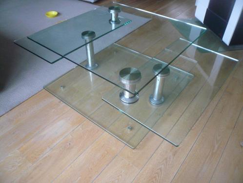Prachtige SALONTAFEL  (dik glas  10mm), Maison & Meubles, Tables | Tables de salon, Comme neuf, Moins de 50 cm, 50 à 100 cm, 50 à 100 cm