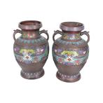 Paire de Vases en Bronze et Cloisonné de Chine, Enlèvement ou Envoi