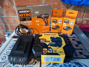 Perceuse visseuse worx batt et accessoirs nouveau beschikbaar voor biedingen