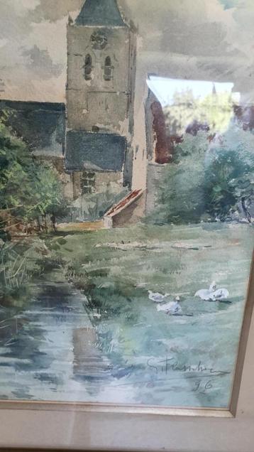 SCHILDERIJ GUSTAVE FLASSCHOEN 1868-1940 beschikbaar voor biedingen