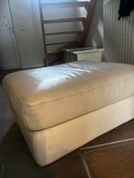 Wit leren poef Natuzzi, Huis en Inrichting, Ophalen, Gebruikt, Eigentijds. Italiaans., Leer