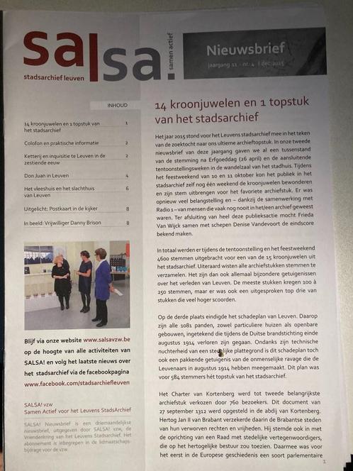 Salsa! Nieuwsbrief, Boeken, Geschiedenis | Stad en Regio, Zo goed als nieuw, 15e en 16e eeuw, Ophalen