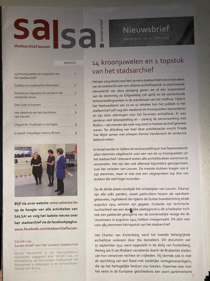 Salsa! Nieuwsbrief, Boeken, Geschiedenis | Stad en Regio, Zo goed als nieuw, 15e en 16e eeuw, Ophalen