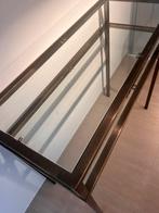 Console in Brass en glas, Ophalen, 50 tot 100 cm, Modern klassiek, Zo goed als nieuw