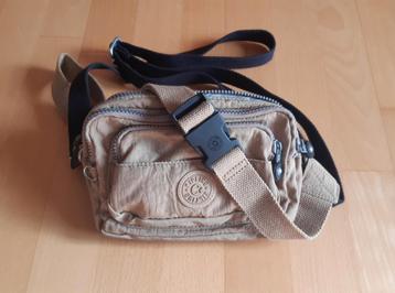 Kipling heuptas schoudertas beige, Enlèvement ou Envoi, Comme neuf, Beige, Sac à main