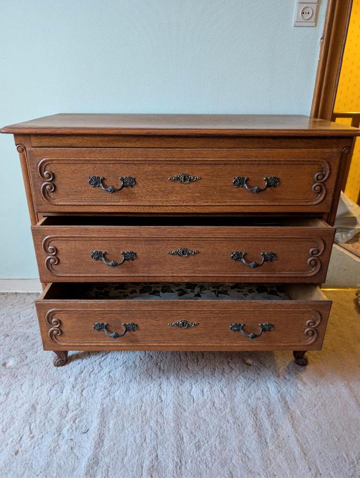 Commode, Maison & Meubles, Armoires | Commodes, Utilisé, Moins de 100 cm, 50 à 100 cm, 25 à 50 cm, Chêne, 3 ou 4 tiroirs, Enlèvement