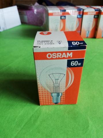 OSRAM ORIGINELE 9 GLOEILAMPEN - 60w,  GEEN LED - KLEIN, ROND beschikbaar voor biedingen