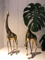 Giraffen in messing 47 cm hoog-27 cm hoog, Antiek en Kunst, Ophalen of Verzenden