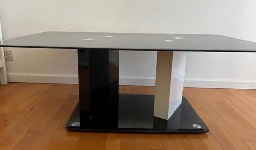 Table basse en verre noir – Design moderne, Audio, Tv en Foto, Blu-ray-spelers, Zo goed als nieuw, Ophalen of Verzenden