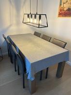 eettafel + 6 stoelen, Huis en Inrichting, Ophalen, 50 tot 100 cm, Zo goed als nieuw, Vijf personen of meer