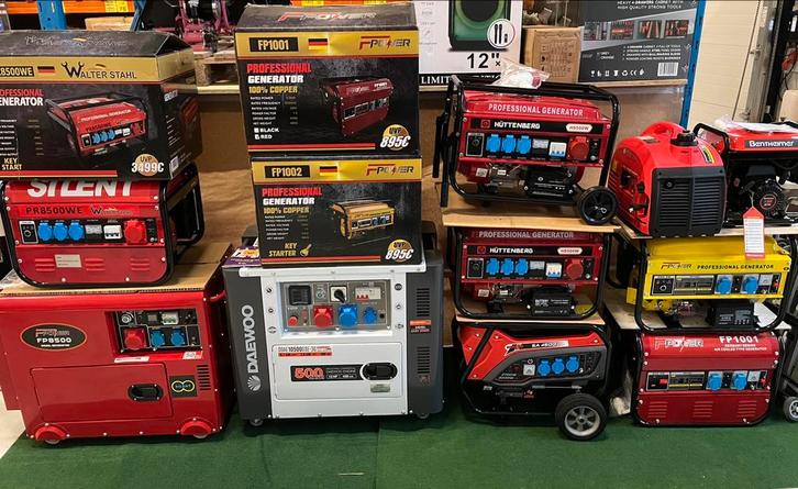 Nieuwe benzine en diesel aggregaten met showroom, Caravanes & Camping, Accessoires de camping, Neuf, Enlèvement