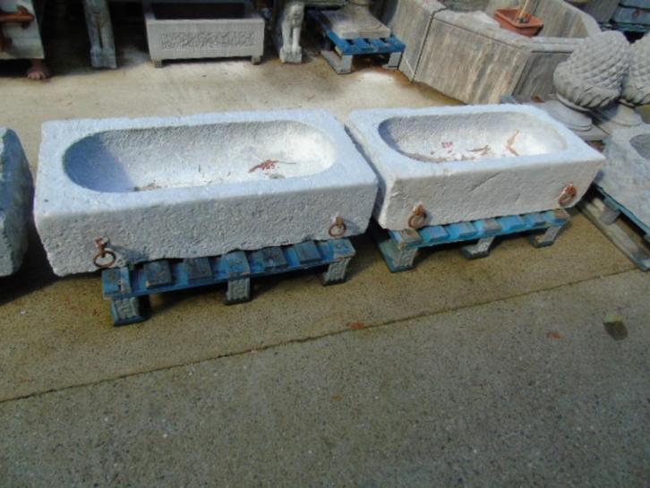 Arduin blauwe stenen trogplantenbak, goede keuze!, Tuin en Terras, Bloembakken en Plantenbakken, Gebruikt, Steen, Binnen, Balkon