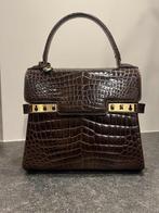 Delvaux Tempête PM krokodilleer, Ophalen of Verzenden, Gebruikt, Bruin, Handtas