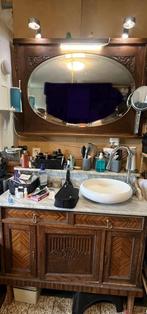 Vintage badkamermeubel met spiegel en LED verlichting, Gebruikt, Ophalen of Verzenden