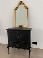 Klassieke vergulde spiegel met gratis barkast, Antiek en Kunst, Ophalen, Rechthoekig, Minder dan 50 cm, Minder dan 100 cm