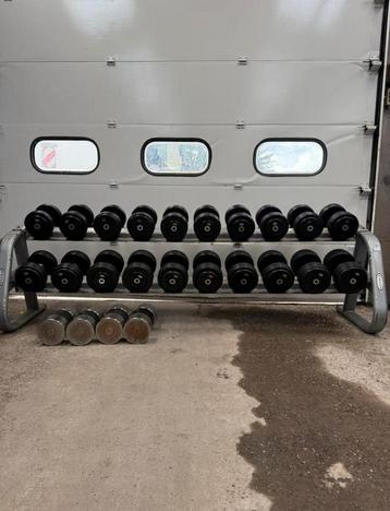Dumbellrek met dumbells 2 t/m 48 kg / fitness / gym /gewicht beschikbaar voor biedingen