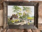 Landelijk schilderij in houten kader, Antiek en Kunst, Ophalen