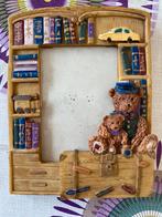 Vintage fotolijstje kleine teddybeer en papabeer, Ophalen of Verzenden