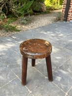 Vintage brutalist houten kruk, Ophalen