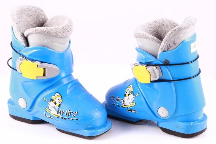 25 25,5 EU kinder skischoenen LANGE MY FIRST, blue/yellow, Sport en Fitness, Skiën en Langlaufen, Gebruikt, Schoenen, Ski, Overige merken
