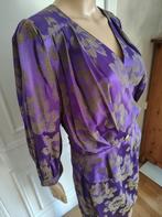 vintage mantel pakje, Kleding | Dames, Jasjes, Kostuums en Pakken, Kostuum of Pak, Verzenden, Paars, Zo goed als nieuw