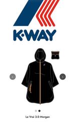 Nieuwe!  K-WAY  zwarte Poncho/ regenjas,maat-S, Caravans en Kamperen, Regenkleding, Ophalen of Verzenden, Nieuw, Regenjas