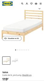 Lit Ikea Tarva avec sommier à lattes 90*200, Comme neuf, 90 cm, Scandinave, Bois