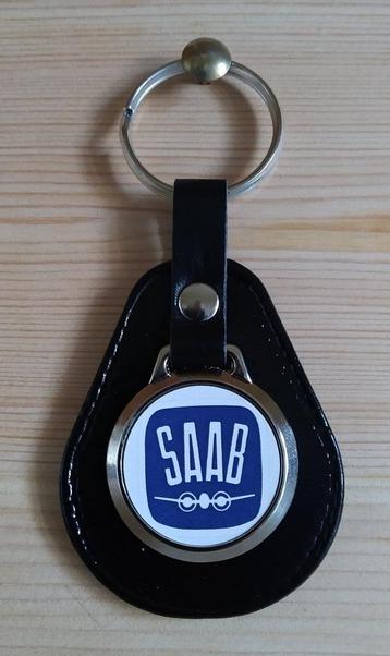 SAAB sleutelhanger , zwart leer beschikbaar voor biedingen