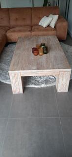 Salontafel teak white wash, Huis en Inrichting, Ophalen, Teakhout, 50 tot 100 cm, Zo goed als nieuw
