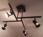Led plafondlamp 4x50W max - Gunmetal spiegelende afwerking, Ophalen of Verzenden, Metaal, Zo goed als nieuw