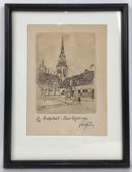 Anderlecht Vieux Béguinage Lithographie 8/100 signée, Antiquités & Art, Enlèvement ou Envoi