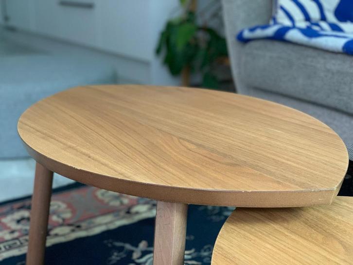 2 tables de salon IKEA Stockholm - brun clair - bon état, Maison & Meubles, Tables | Tables de salon, Utilisé, Moins de 50 cm