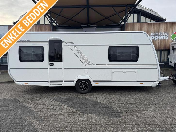 Fendt Tendenza 550 SG 2025 MEGA KORTING!, Caravans en Kamperen, Caravans, tot en met 4, 1250 - 1500 kg, Rondzit, Fendt, 2 aparte bedden