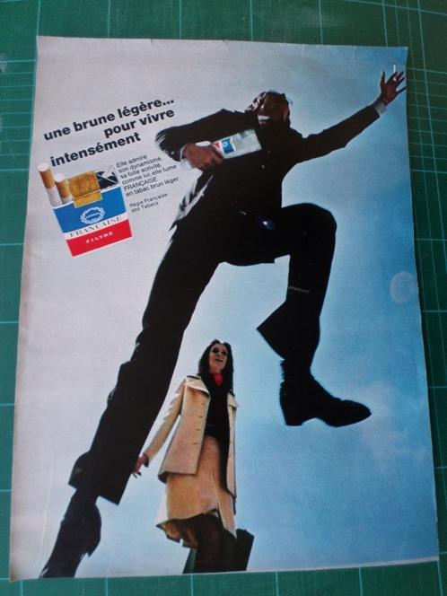 Française cigarette - publicité papier - 1970, Collections, Marques & Objets publicitaires, Utilisé, Autres types, Enlèvement ou Envoi