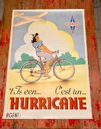 Vintage affiche Huricane fiets, Ophalen of Verzenden