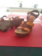Sandalen met brede bandjes in bruintinten, Ophalen, Nieuw, Bruin