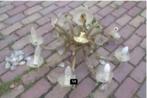 Mooi Antieke Belletjes Luchter met 8 lichtpunten, Antiek en Kunst, Ophalen of Verzenden