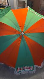 Retro parasol in oranje en groen, Ophalen, Gebruikt