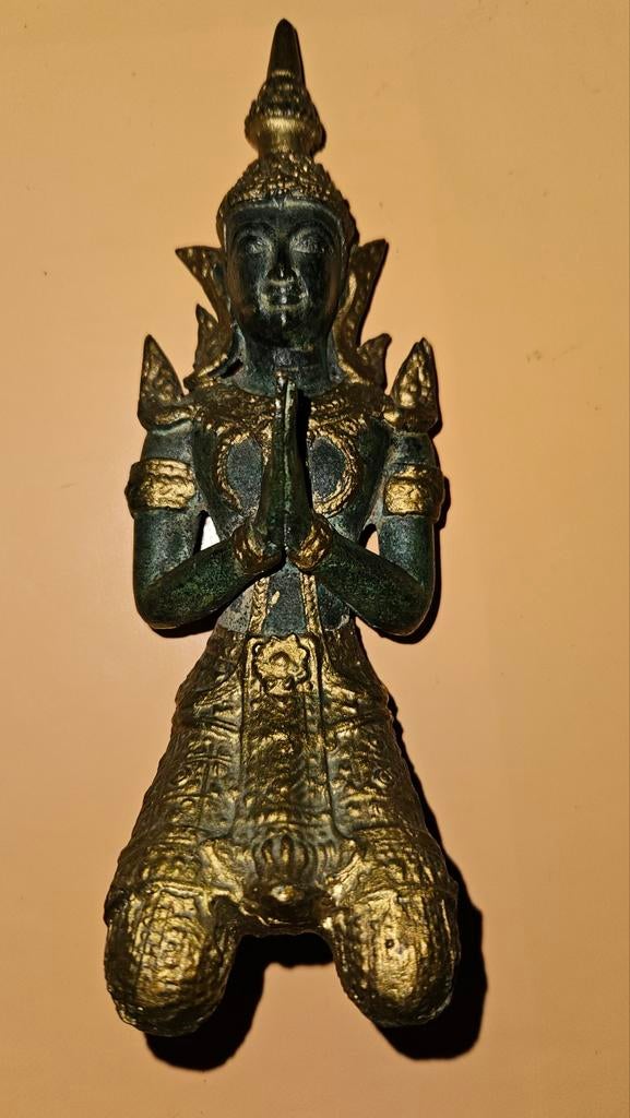 Beeldje bronzen tempelwachter, Antiek en Kunst, Antiek | Brons en Koper, Brons, Ophalen of Verzenden