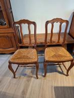 Houten met rieten zitvlak: 6 stuks, Ophalen, Riet of Rotan, Gebruikt, Bruin