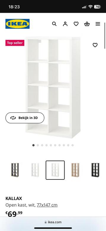 IKEA Kallax Wit, 3 stuks disponible aux enchères