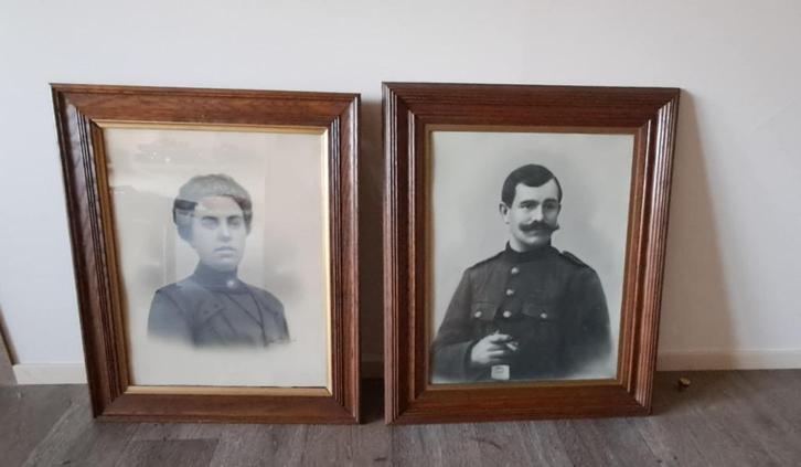 2 oude foto's vintage decoratie, Antiek en Kunst, Curiosa en Brocante, Ophalen