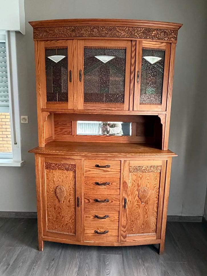 Antieke buffetkast/servieskast, Huis en Inrichting, Kasten | Buffetkasten, Gebruikt, 200 cm of meer, 100 tot 150 cm, 50 tot 75 cm