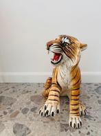 Grande statue de tigre en céramique vintage, Enlèvement, Utilisé