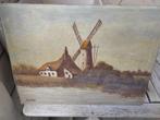 schilderij huis en molen, Jansens, Antiek en Kunst, Ophalen