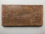 Reliëf terracotta tegel gesigneerd +- 1890, Antiek en Kunst, Ophalen of Verzenden