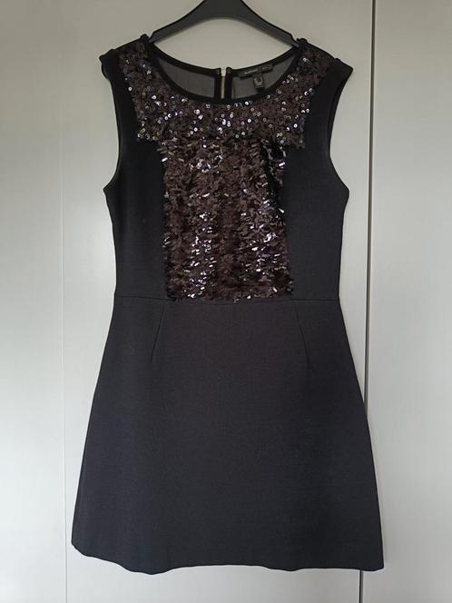 Mango - Zwarte jurk met pailletten, Kleding | Dames, Gelegenheidskleding, Zo goed als nieuw, Maat 38/40 (M), Zwart, Ophalen of Verzenden