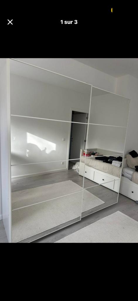 Porte coulissante IKEA Pax avec miroir 201cm x 100 cm, Enlèvement, Comme neuf