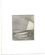 David Desjardijn ets "Kustimpressie met Monoliet", ca. 1980, Antiek en Kunst, Kunst | Etsen en Gravures, Ophalen