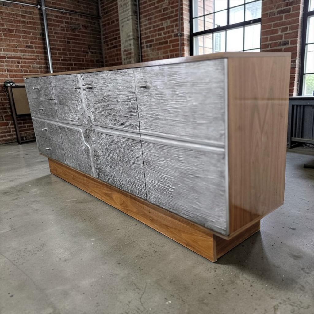 Vintage houten brutalist kast / dressoir / buffetkast, Ophalen, Gebruikt, Kast